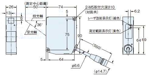 HL-C205□, HL-C205□-MK(設置モード：拡散反射)