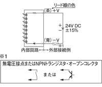 [入出力回路図]NPN出力タイプと接続する場合