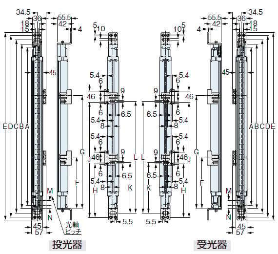 SF4B-□G 背面取り付け図