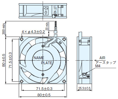 ACファンモータ □80×25t（ASEP8）_(終了品)