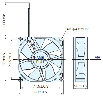 DCファンモータ □80×25t（ASFP8）_(終了品)