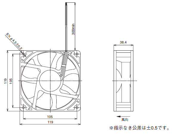 DCファンモータ □120×38t（ASFN1）_(終了品)