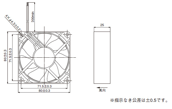 DCファンモータ □80×25t（ASFN8）(終了品)