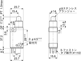 QLマイクロリミットスイッチ(AZ4)_(終了品)