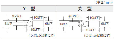 アンプ適用圧着端子寸法