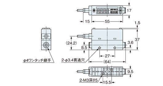 最大80％オフ 表示一体型デジタル流量センサ FM-200(終了品 [気体用] ダウントランス、降圧器