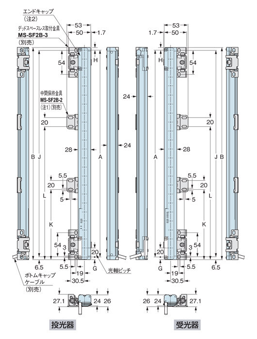 NB-20-□ 背面取り付け図