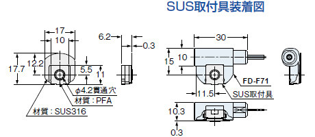 FD-F71 SUS取付具(MS-FD-F7-1)装着図