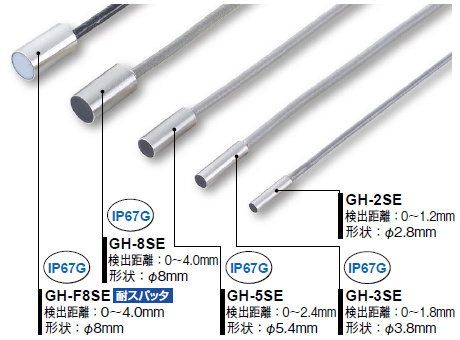 IP67Gのセンサヘッドバリエーション