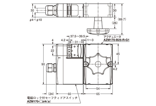 ドアハンドルシステム構成時 [AZM170-□zrk(a)組み合わせ時]