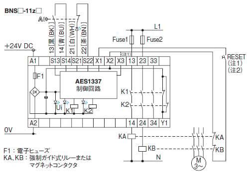 BNS□-11z□とAES1337との接続例