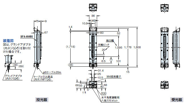 耐圧防爆型ライトカーテン[Type4 PLe SIL3] BSF4-AH80