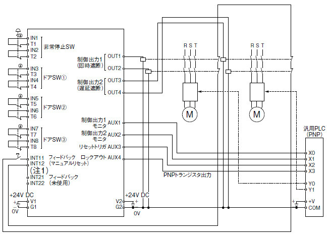 ロジックNo.1：全体停止制御(マニュアルリセット設定時)