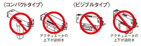 誤った取り付け方向