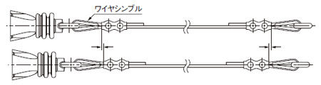 取り付け ワイヤシンブルの変形