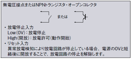 無電圧接点またはNPNトランジスタ・オープンコレクタ