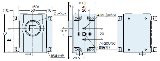 絶縁台座　側面装着図